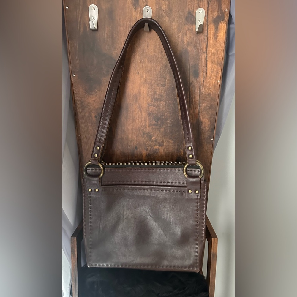 Vintage 70s Deep Chocolate Leather bag - Picture 2 of 10